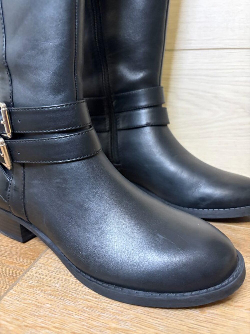 INC International Concepts Womens FrankII Riding Boots Leather Black Size 6M NWT - Picture 2 of 8